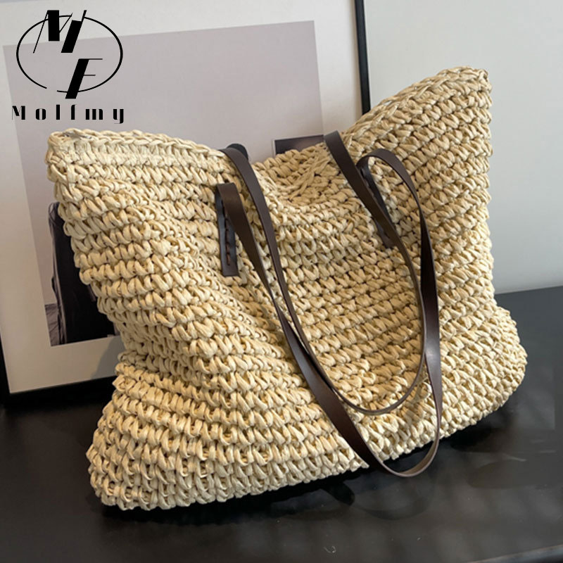 Luxury Bags Made - القش المنسوجة حمل الحقائب عارضة كبيرة