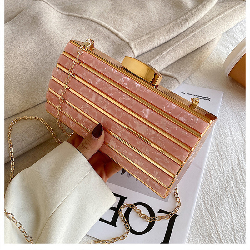 Mini Bag Evening Clutch - فاخر مصمم الاكريليك حقائب مربعة سلسلة