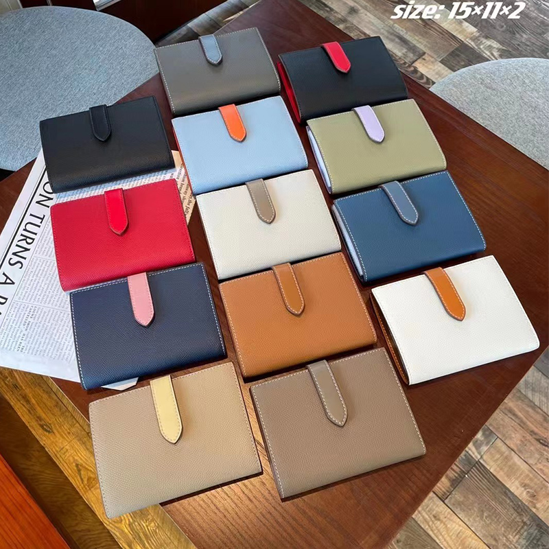Luxury Quilted Bags - محفظة قصيرة من الجلد الطبيعي للنساء