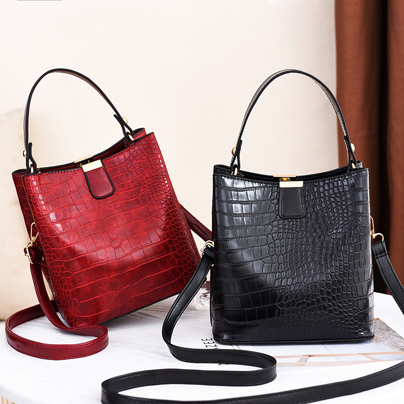 Luxury Bags Without Logo - خمر حقيبة يد جلدية حجرية الكتف
