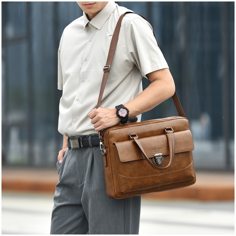 حقيبة رجالية عالية الجودة من ا - مراجعة Laptop Bag Leather 15 وسعره