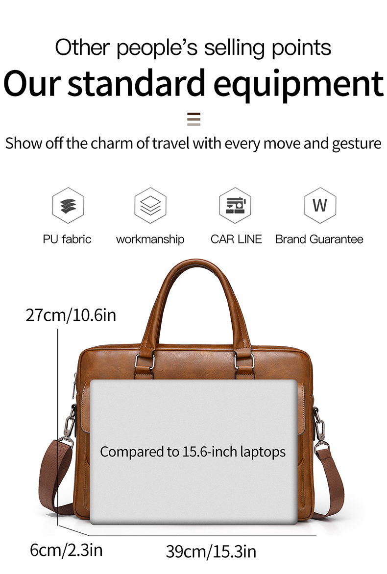 حقيبة رجالية عالية الجودة من ا - مراجعة Laptop Bag Leather 15 وسعره