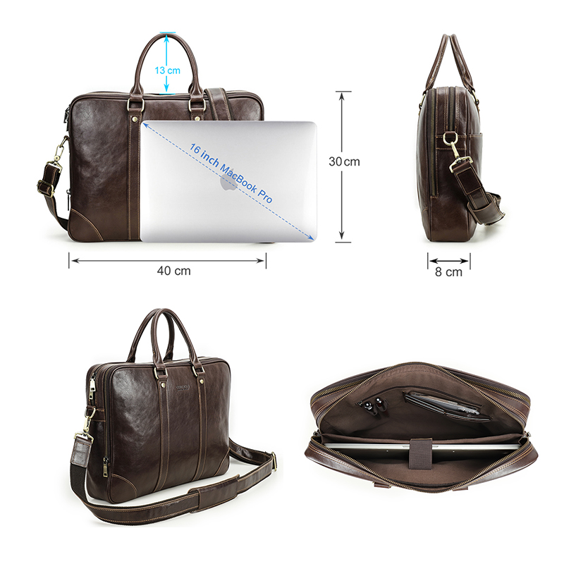 CONTACT'S جلد طبيعي حقيبة كمبي - مراجعة Laptop Bag Leather 15 وسعره