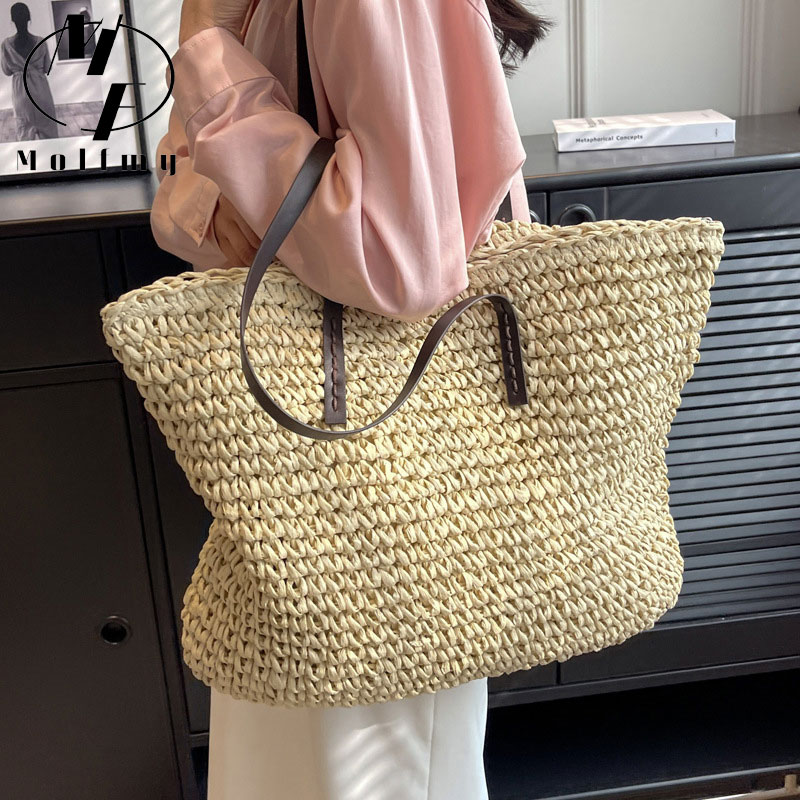 القش المنسوجة حمل الحقائب عارض - مراجعة Luxury Bags Made وسعره