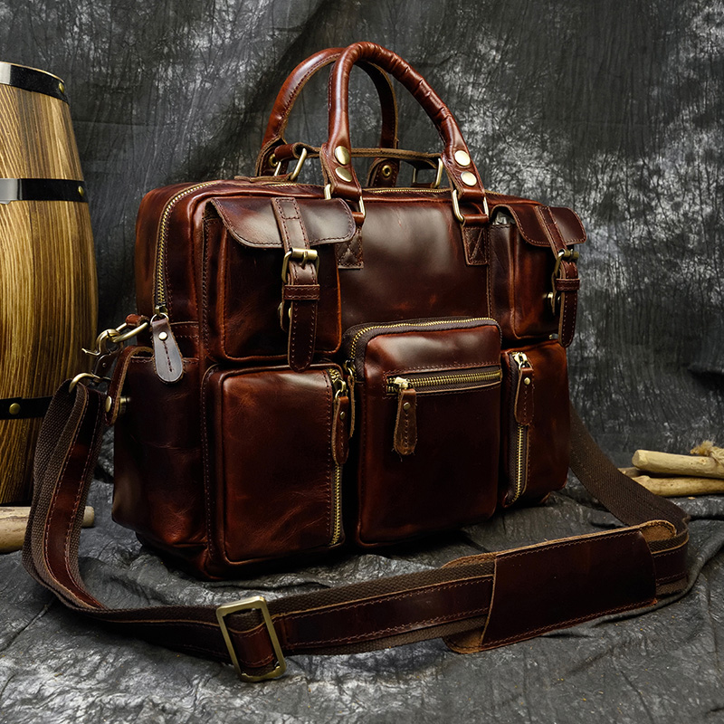 حقيبة رجالي صغيرة من الجلد الط - مراجعة Laptop Bag Leather 15 وسعره