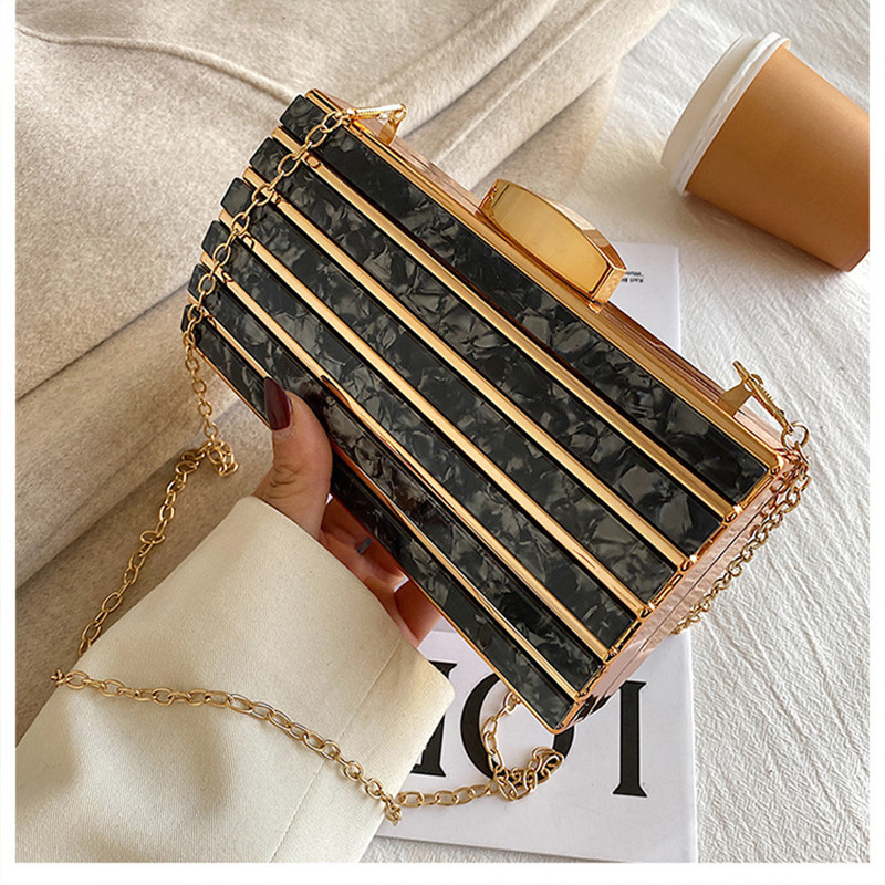 فاخر مصمم الاكريليك حقائب مربع - مراجعة Mini Bag Evening Clutch وسعره