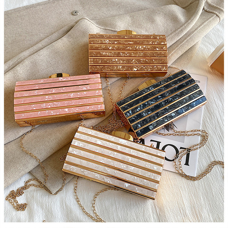فاخر مصمم الاكريليك حقائب مربع - مراجعة Mini Bag Evening Clutch وسعره