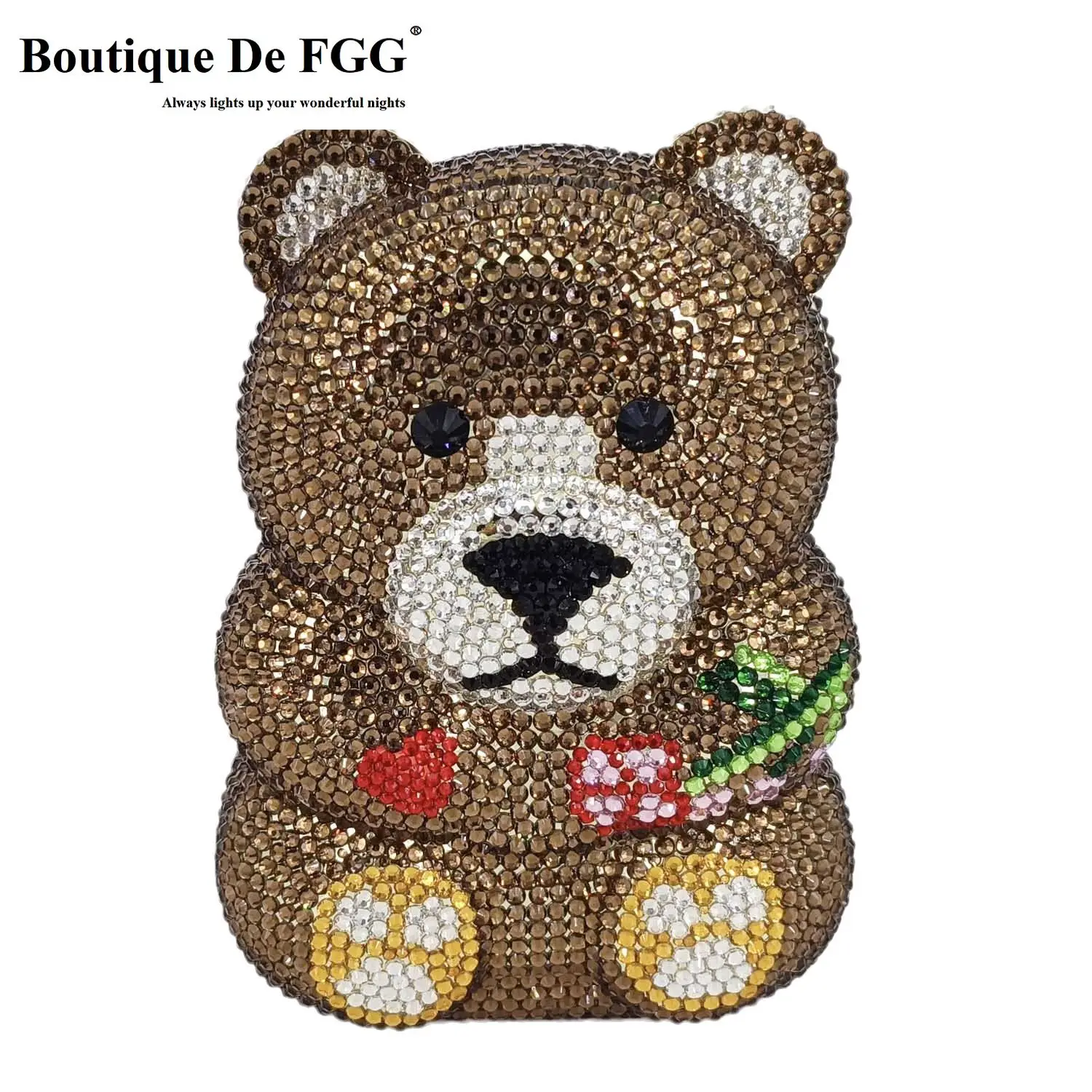 Boutique De FGG بني كريستال تي - مراجعة Mini Bag Evening Clutch وسعره