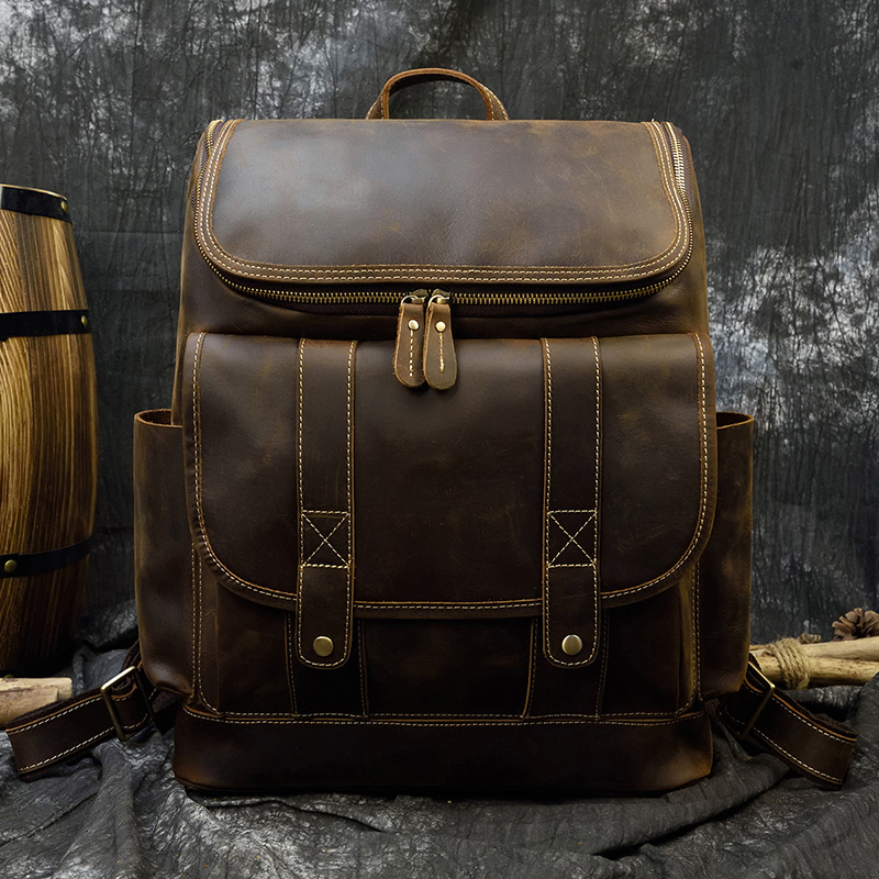 سعة كبيرة Vintage حقيبة جلدية  - مراجعة Laptop Bag Leather 15 وسعره
