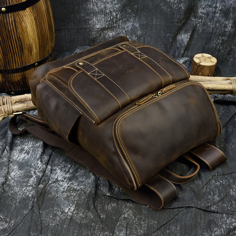 سعة كبيرة Vintage حقيبة جلدية  - مراجعة Laptop Bag Leather 15 وسعره