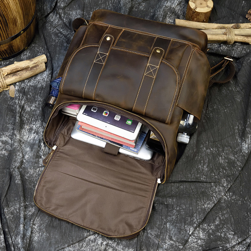 سعة كبيرة Vintage حقيبة جلدية  - مراجعة Laptop Bag Leather 15 وسعره