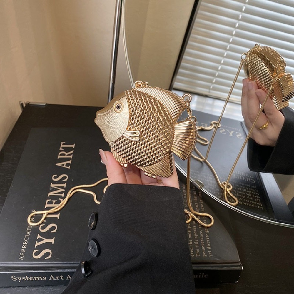 حقيبة كتف صغيرة على شكل سمكة ل - مراجعة Mini Bag Evening Clutch وسعره