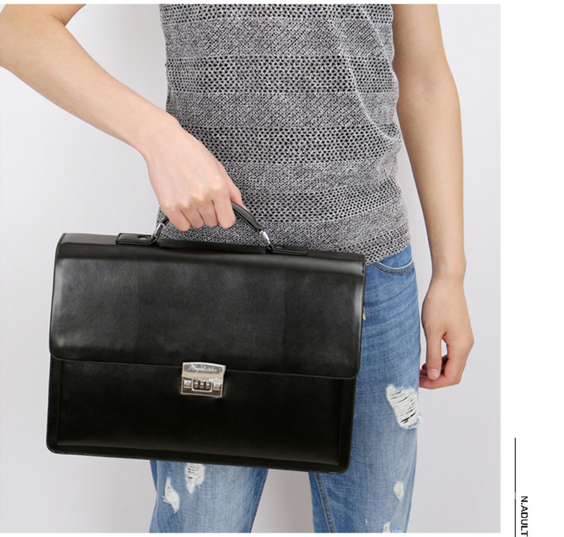 حقيبة أعمال فاخرة للرجال بقفل  - مراجعة Laptop Bag Leather 15 وسعره