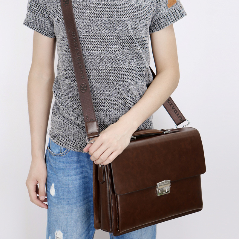 حقيبة أعمال فاخرة للرجال بقفل  - مراجعة Laptop Bag Leather 15 وسعره