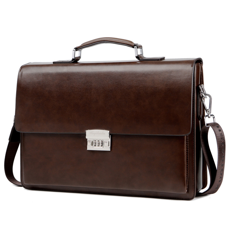 حقيبة أعمال فاخرة للرجال بقفل  - مراجعة Laptop Bag Leather 15 وسعره